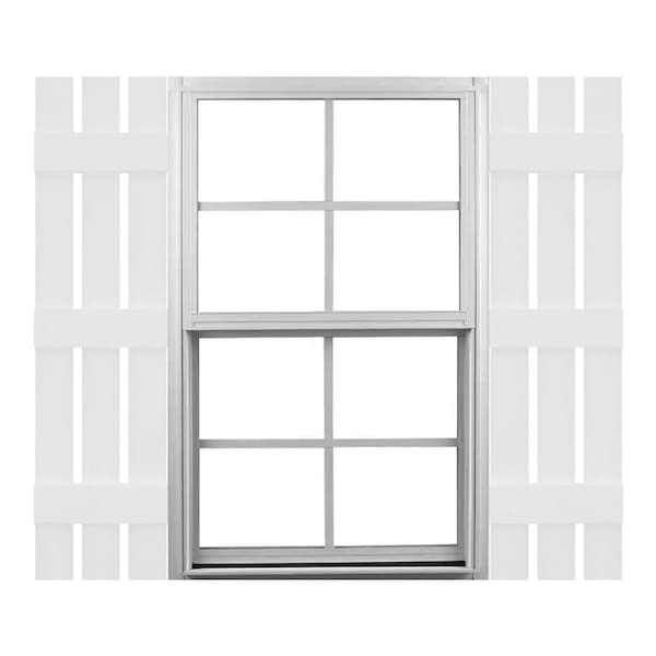 Ekena Millwork Mid-America Vinyl, Standard Size Three Board Spaced Shutters, 31255001, PR 00031255001 - main